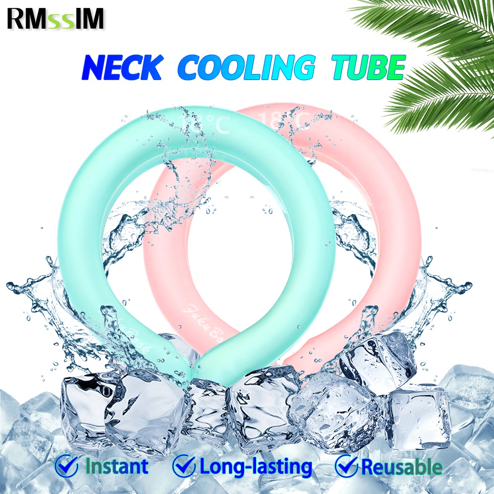 Icy Cooling Neck Tube Reusable Summer Outdoor Sports Running Cycling Cold Collar Ice Cushion Chill Gel Ice Pack Relief Cool Free