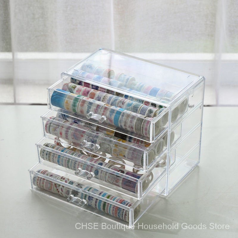 Journal Tape Storage Box Drawer Stationery Student Desktop Girl Heart ...