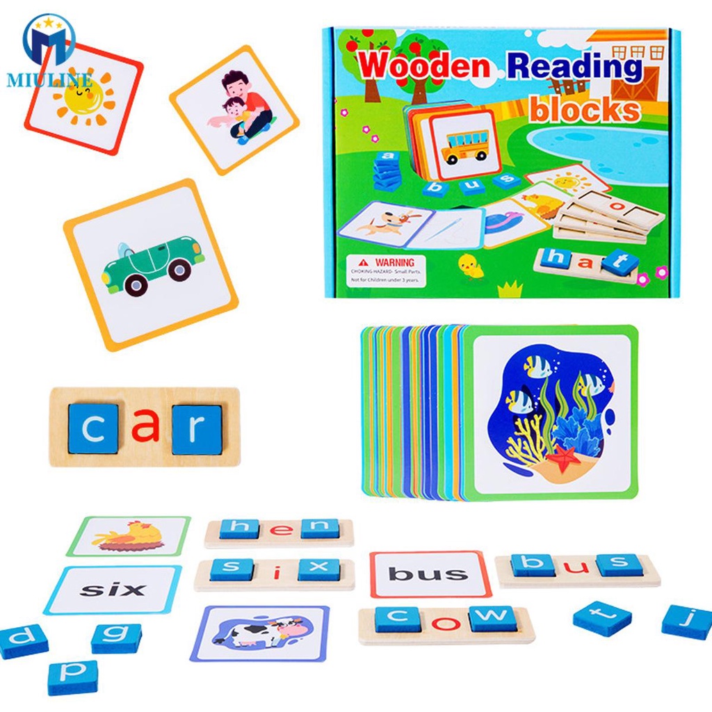 Wooden Word Spelling Games Educational CVC Spelling Games Preschool ...