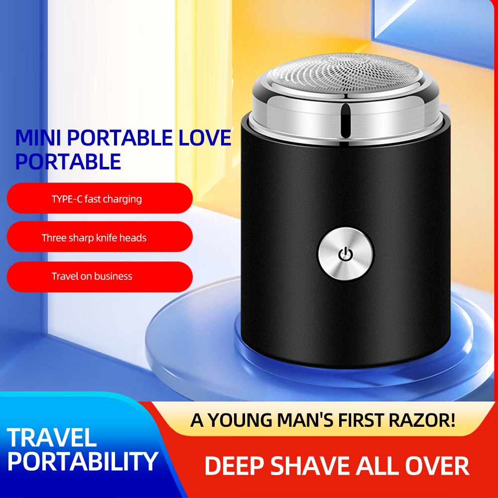 Mini Shave Portable Electric Shaver for Men Wetand Dry One-Button Mini ...