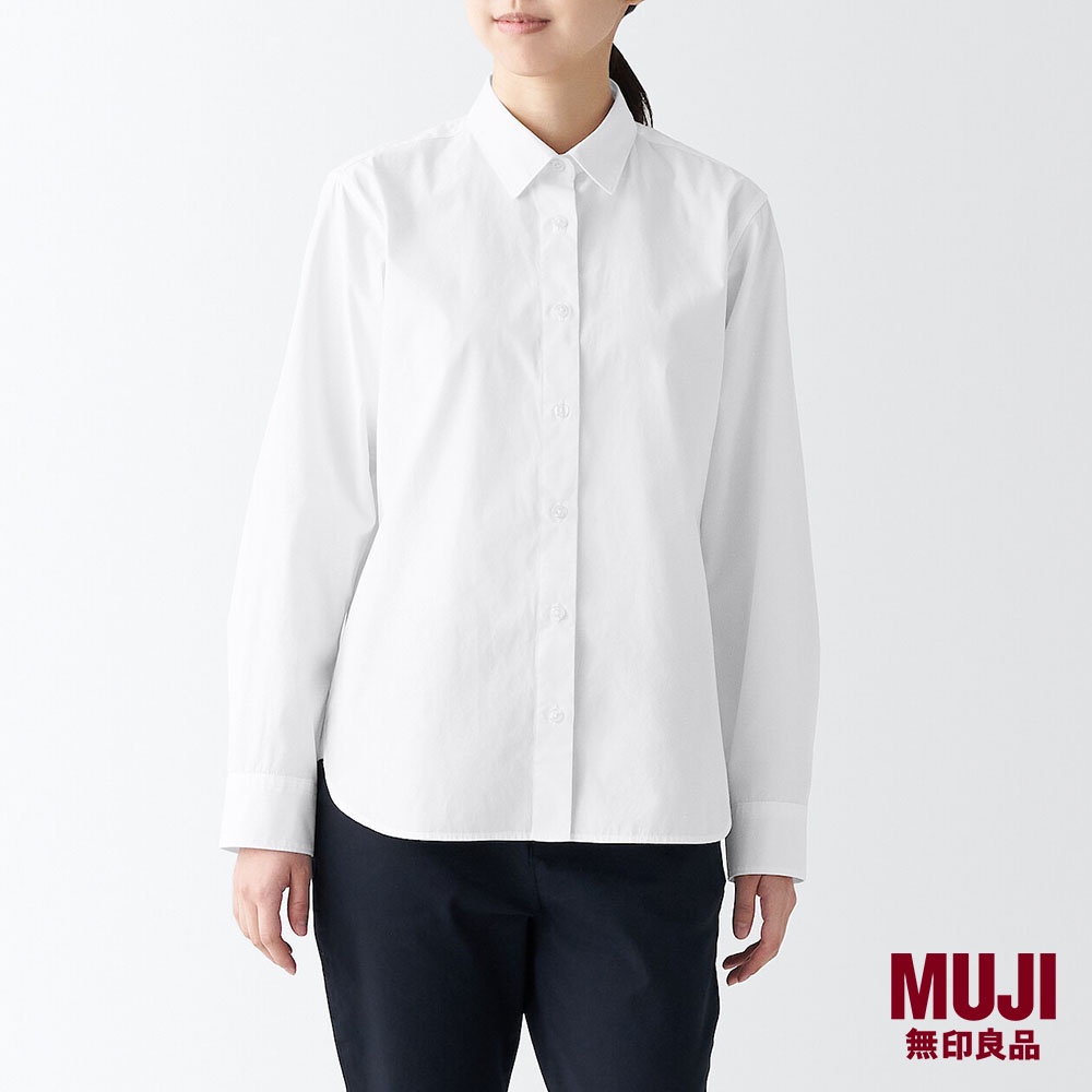 MUJI Ladies Washed Broad Regular Collar L/S Shirt | Shopee Singapore
