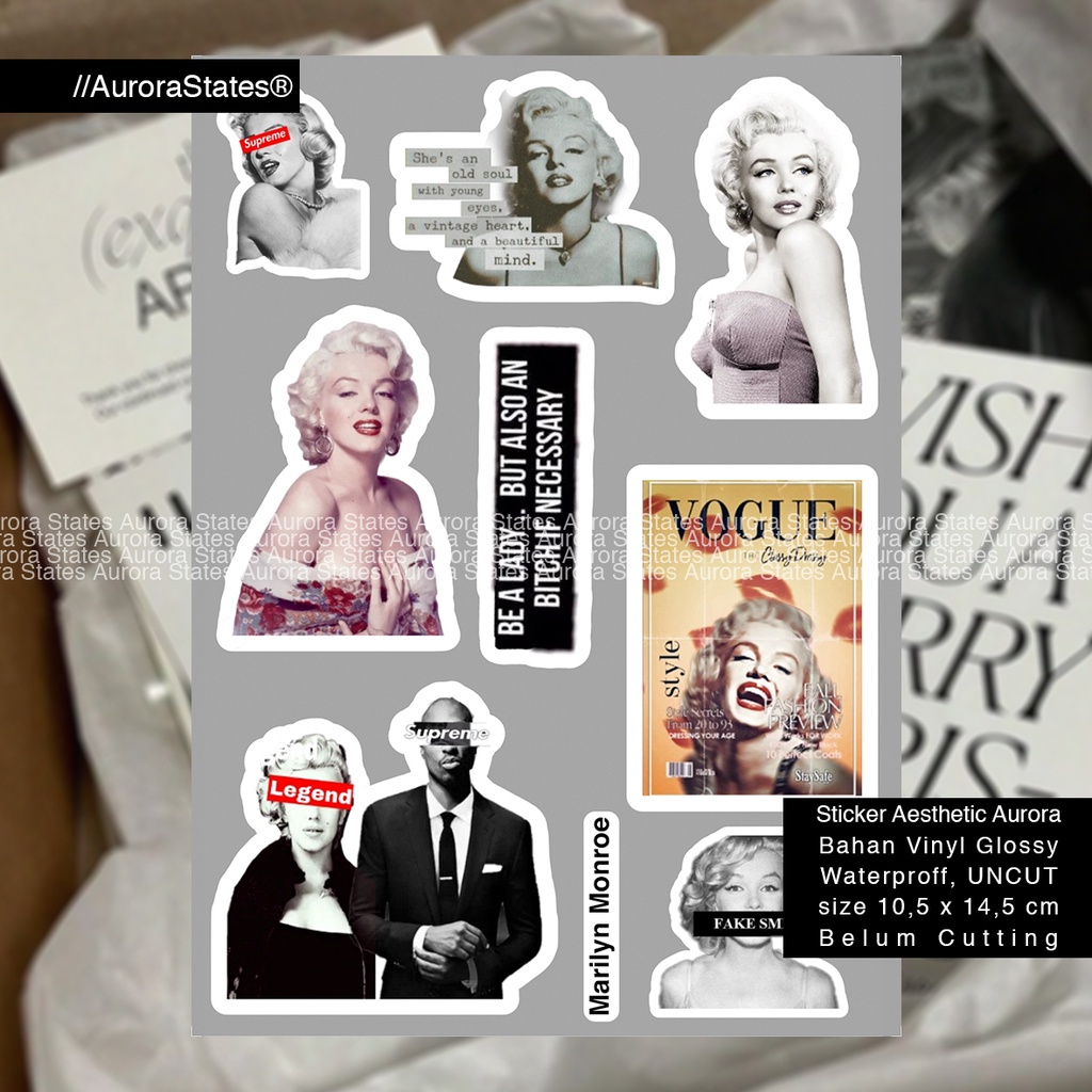 Marilyn Monroe Vintage Aesthetic Sticker Power Stuff For Case ...