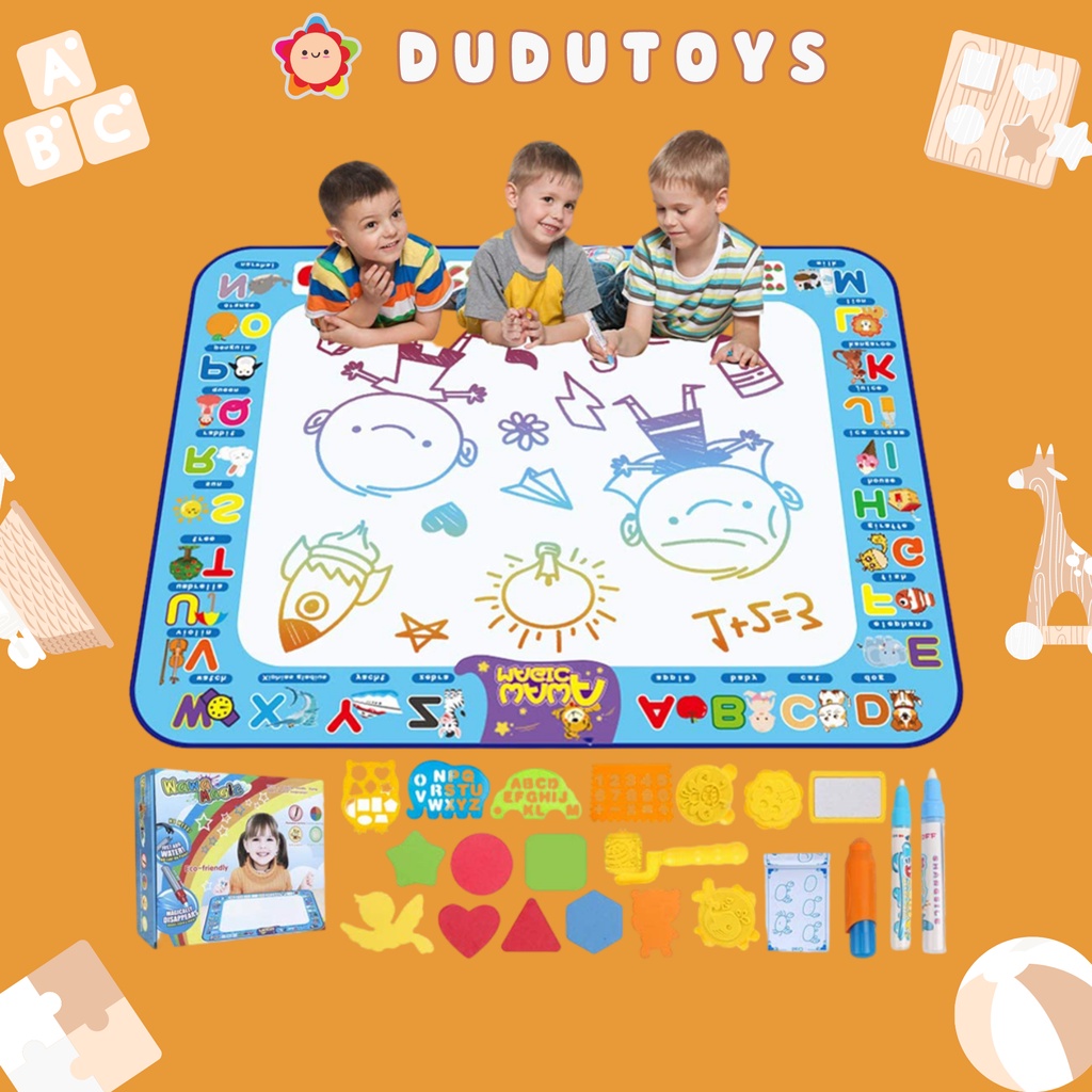 DuduToys 100 X 80 CM Aqua Magic Water Drawing Cloth Doodle Mat Extra Large Doodling Mat Coloring Mat