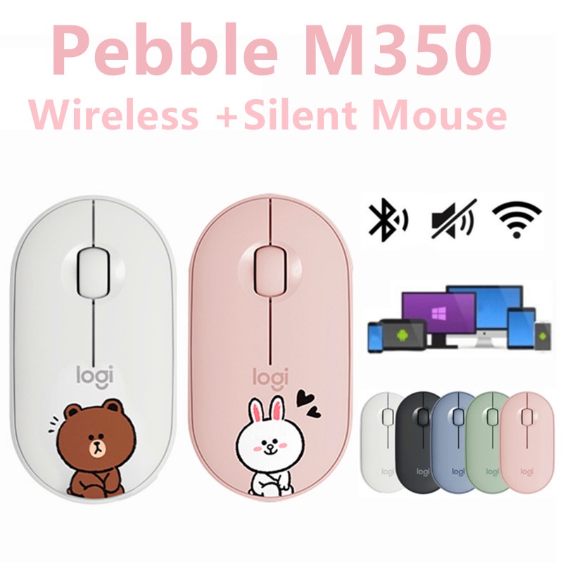SG Home Mall Pebble Mini M350 Bluetooth Mouse Nano Dual Connectivity 1000DPI High Precision