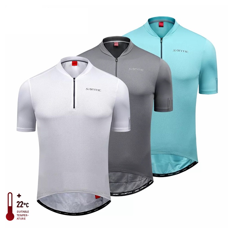 Santic Cycling Jersey for Men MTB Cycling Clothing Bike Shirt Three Colors Exercise Bike Men s Breathable Bicycle Shirt K9M2090 Shopee Singapore