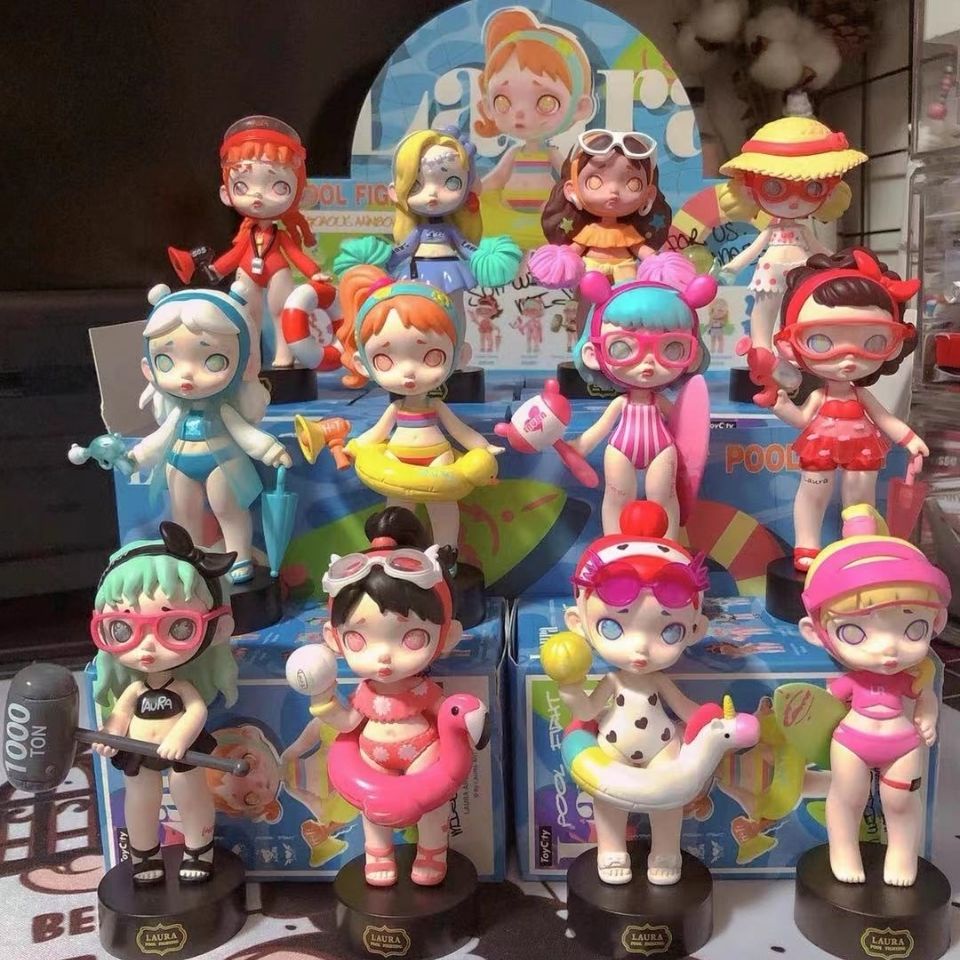 【Genuine】TOYCITY LAURA Pool Fight Series Blind Box Set 12 New Probability  Hidden Figure Doll Ornaments