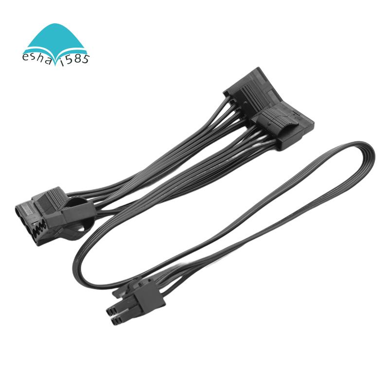 6Pin to 4 Molex Modular Power Supply Cable 6Pin to 4 IDE Cable for