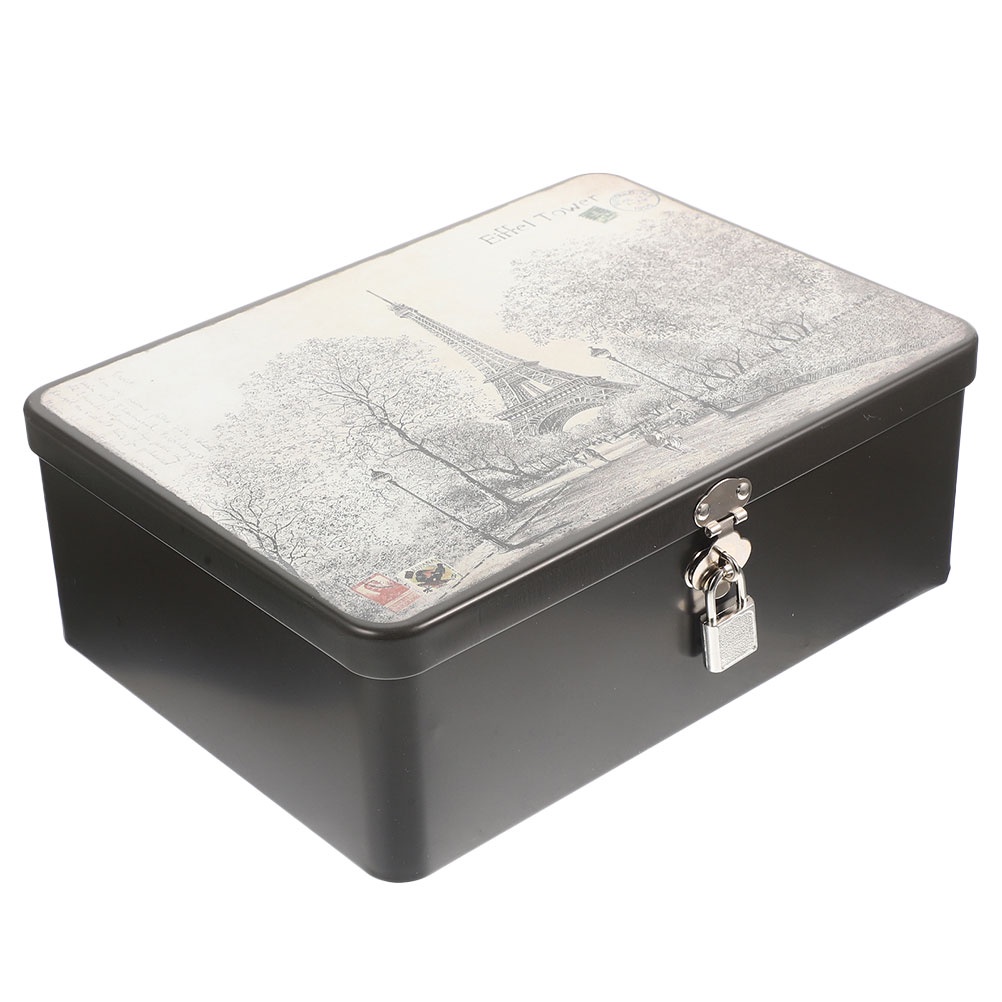 Storage Box Lock Containers Cookies Decorative Lid Small Tins Lids