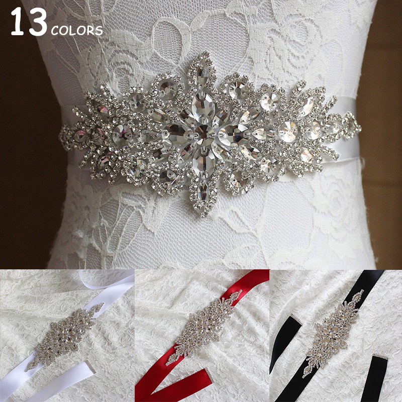 Luxurious Crystal Diamond Bride s Belt Handmade Rhinestone Wedding Waistband Woman Dress Accessories GM076 Shopee Singapore