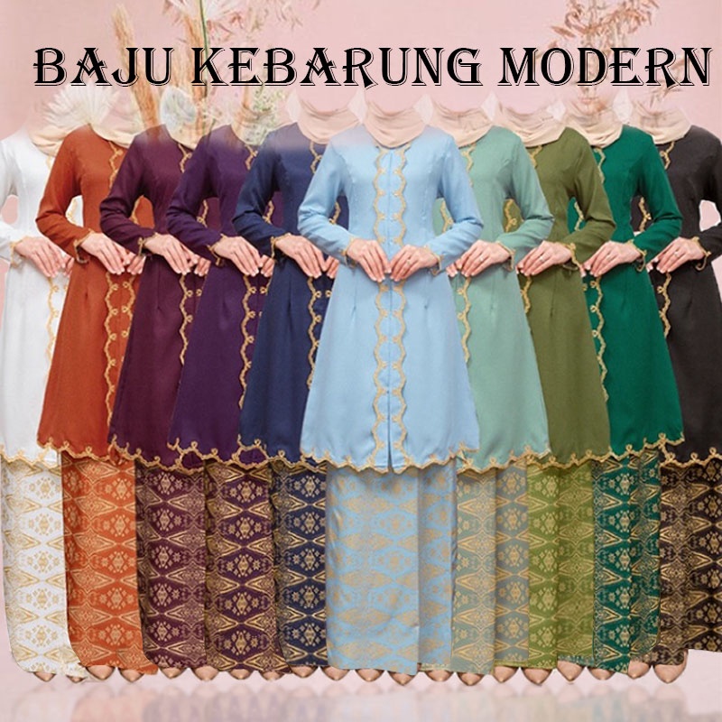 Baju Kebarung Modern Nikah Tunang Mdern Wedding Sulaman Bridesmaid Baju