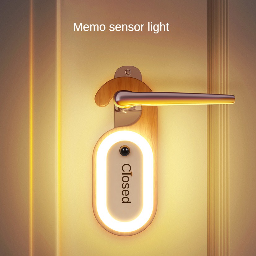 Creative wooden message sensor night light memo light USB charging