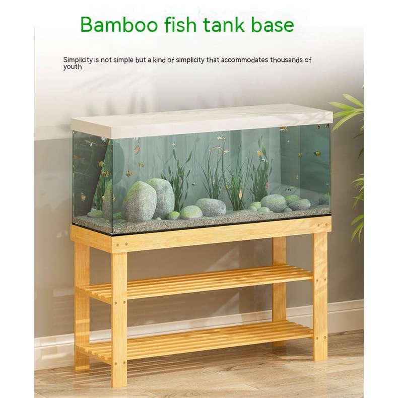 ., 🎇Simple Combination Aquarium Base Fish Tank Shelf Bamboo Multi-Layer ...