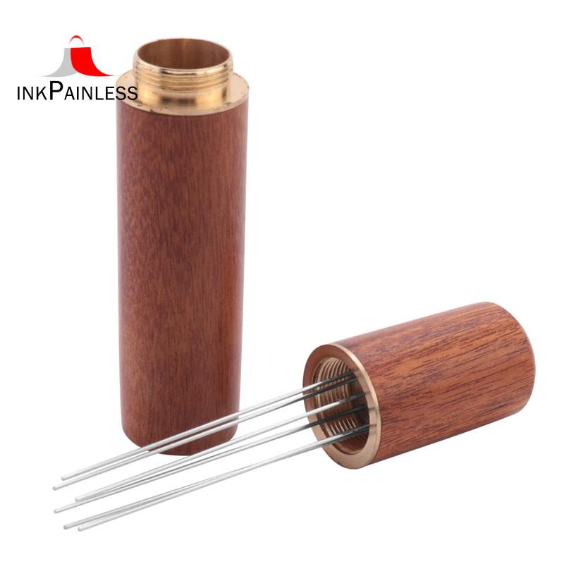 Zolunu Espresso Distribution Tool - Walnut Wood Coffee Stirrer With Needles For Even Extraction