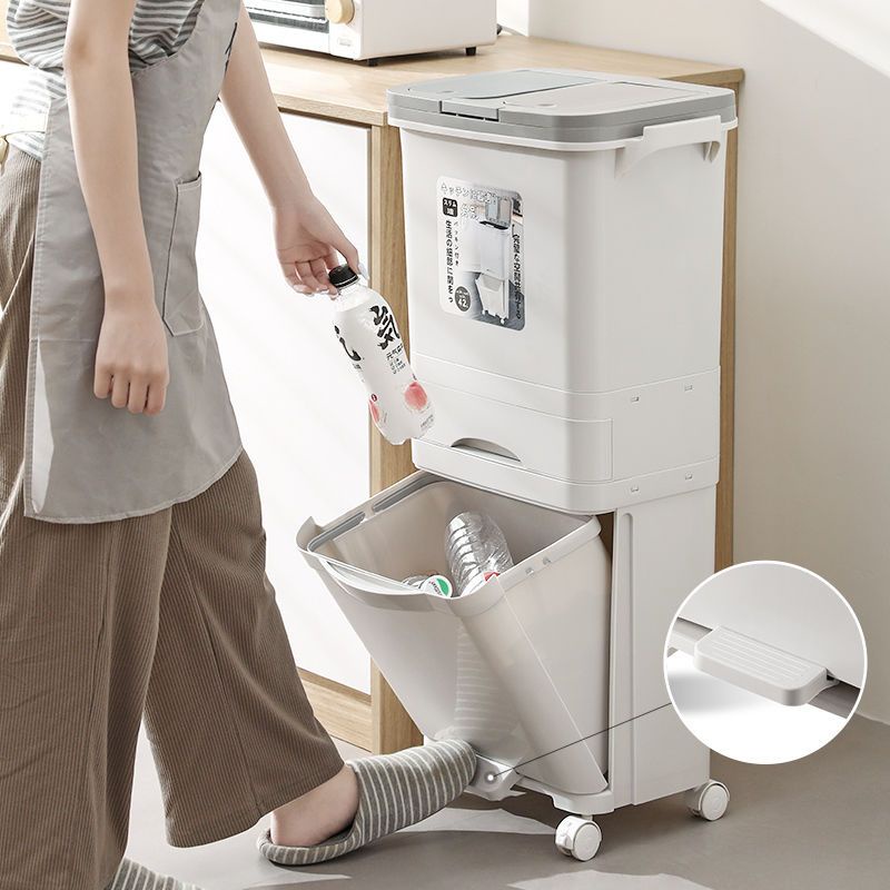 Kitchen Classification Trash Can Household Dry Wet Separation Barrels