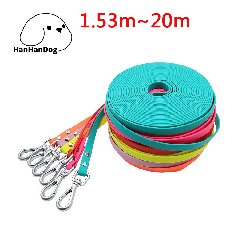 Hot Sale Candy Color pvc Embossed Long Traction Rope Waterproof Wear