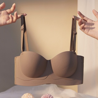 New Nude 3D Thickening Removable Straps Invisible Silicon Bra –