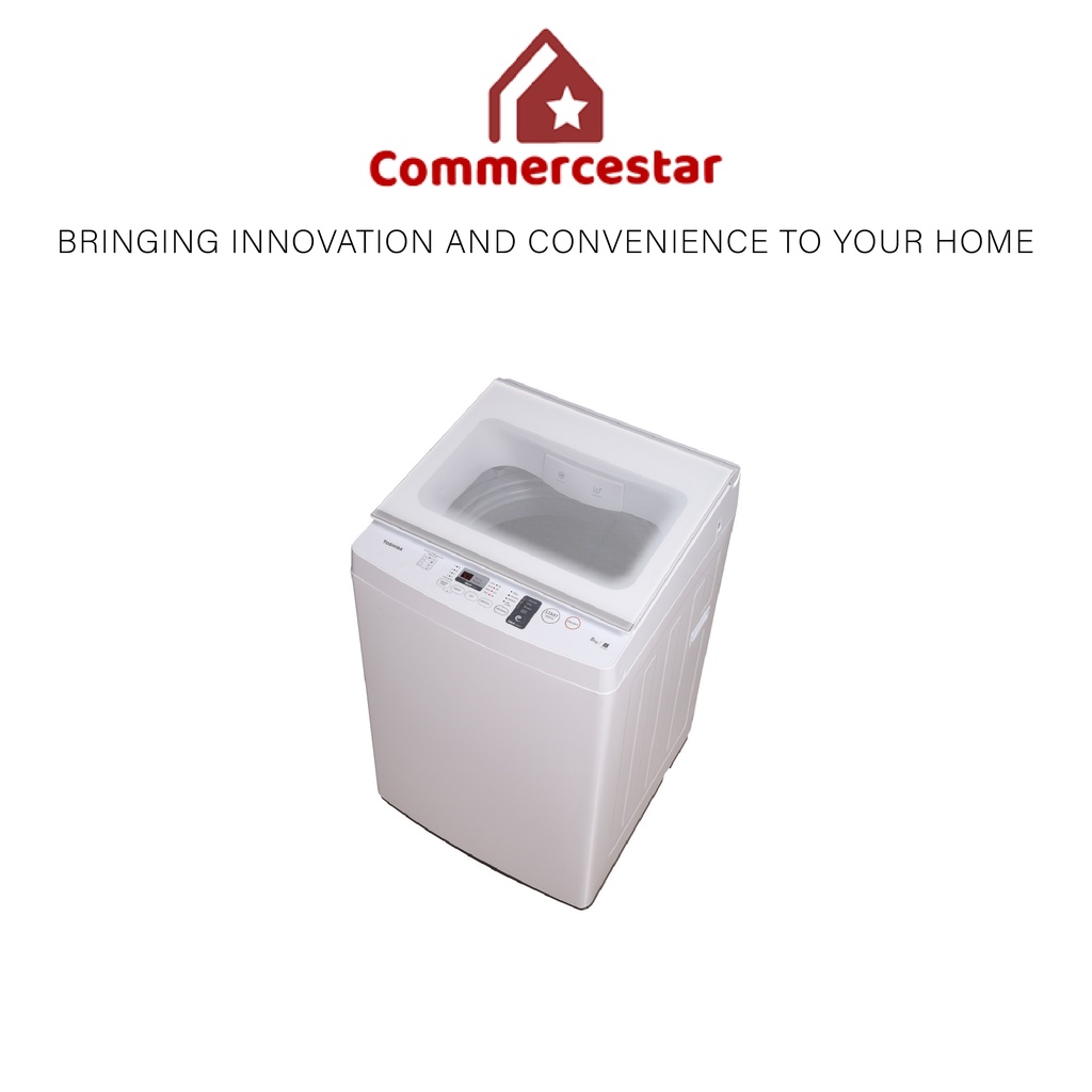 [Bulky] Toshiba AWJ800AS White 15" Quick Wash Top Load Washing Machine, 7kg, Water Efficiency 3