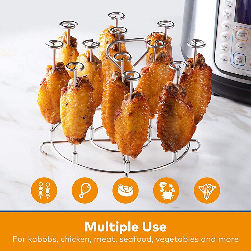 【FASHION】 Stainless Steel Air Fryer Skewer Stand Air Fryer Vertical