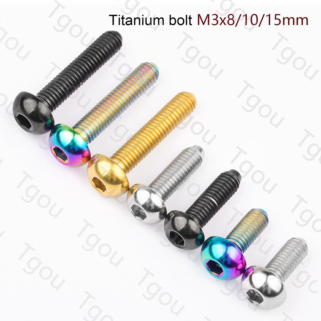  Tgou Titanium Bolt M3x8 M3x10 M3x12 M3x15mm Allen Key Half Round Head Bildidee 