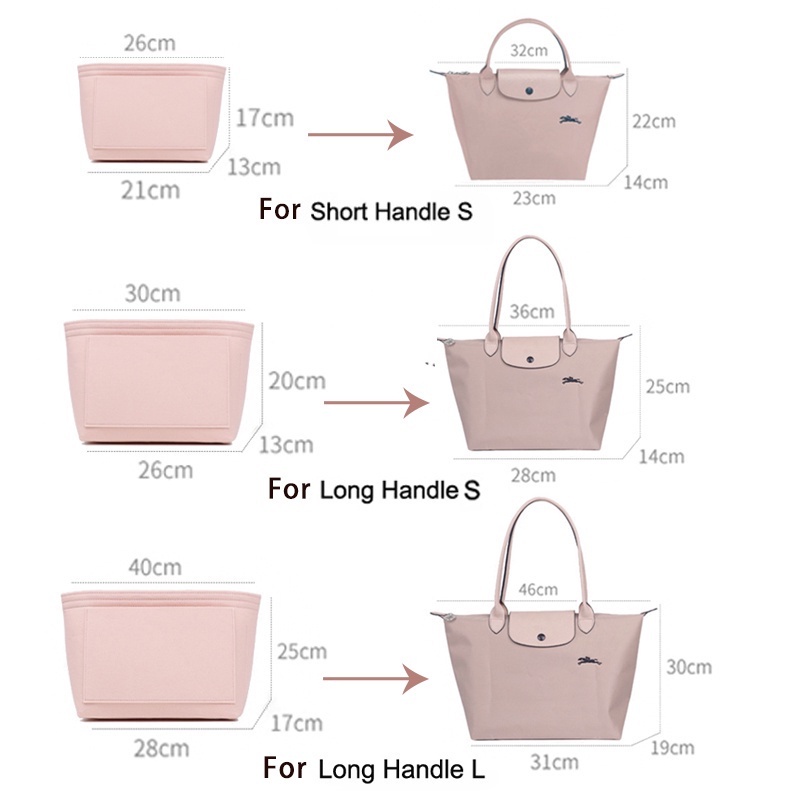 Size Chart For Longchamp Le Pliage Bags