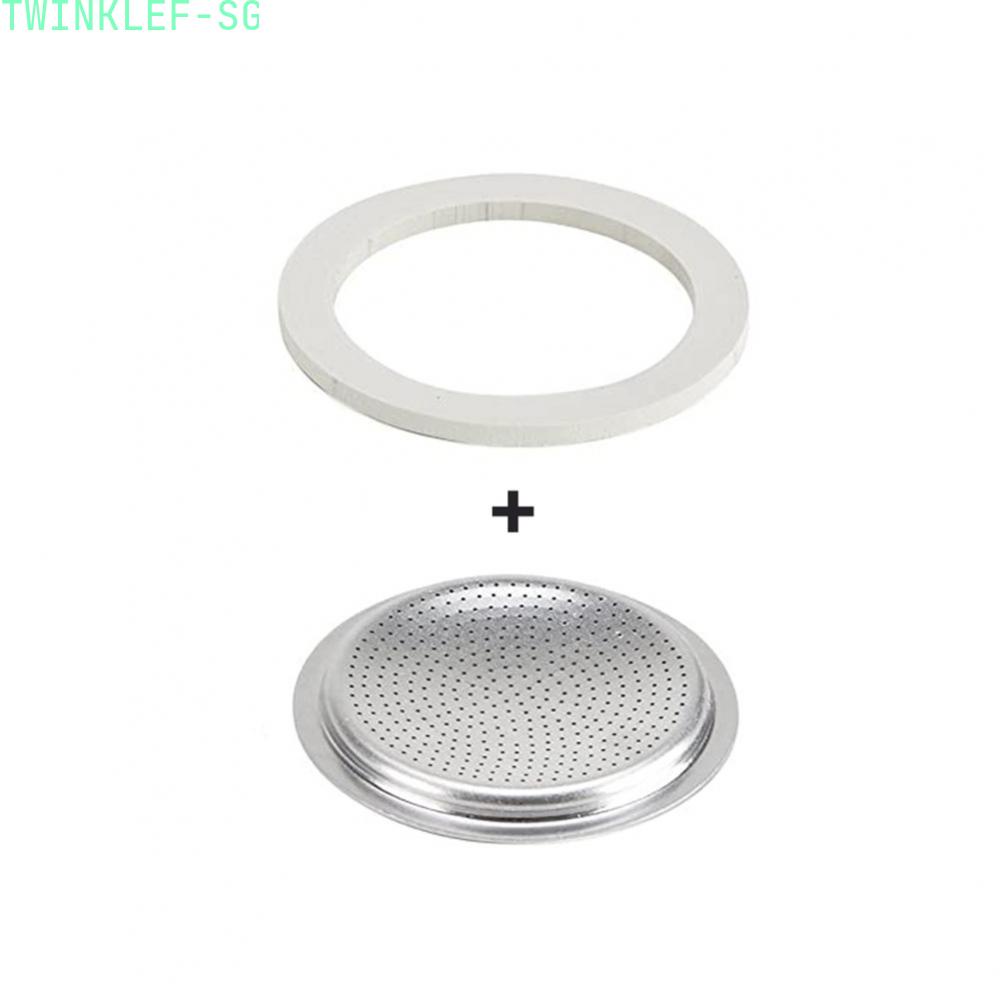 Silicone Rubber Gasket Seal For Moka Pot - Replacement For 6 Cup Size, Easy Fit, White
