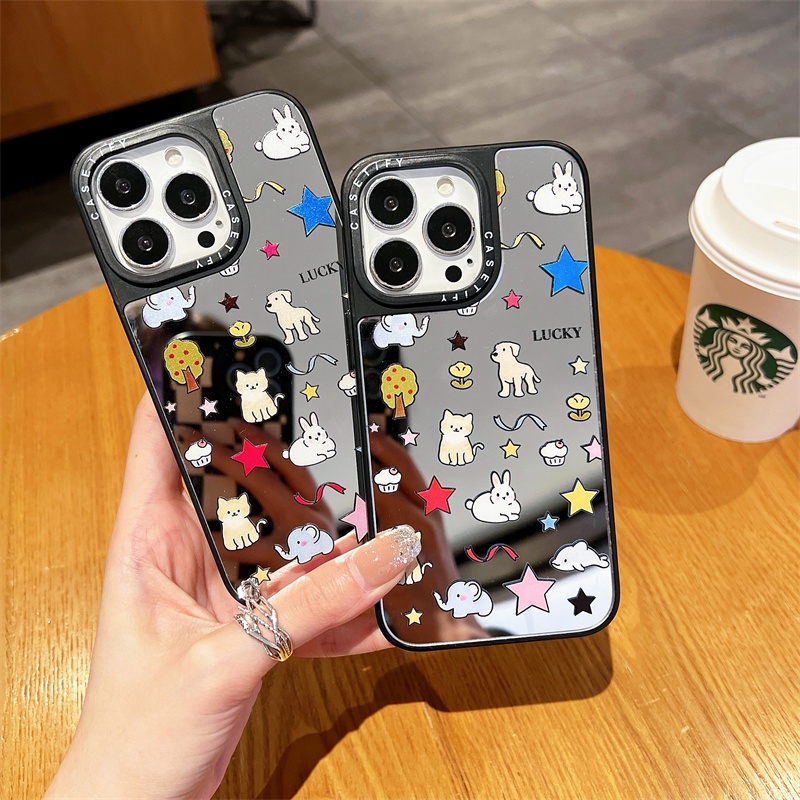 Casetify Funny Cat Rabbit Dog Cartoon Mirror Like Shockproof Case for ...