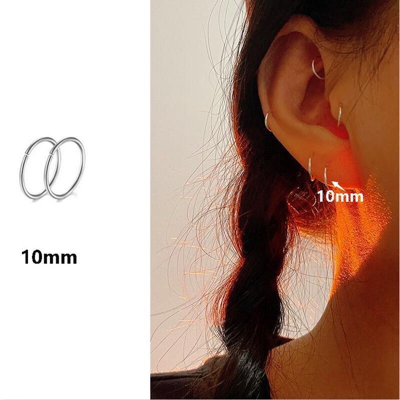 Roselife 2 Pcs Minimalist Stainless Steel Piercing Cartilage Hoop Earrings for Women Girls Hypoallergenic Fake Nose Ring Ear Bone Round Earrings Punk Lips Jewelry Shopee Singapore