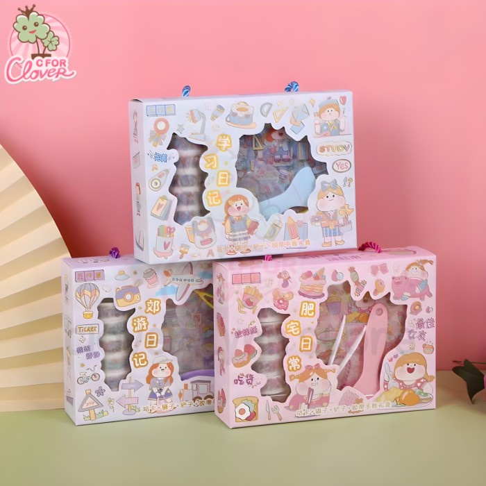 Chubby GIRL STICKER set+STICKER ROLL STICKER box set goodie bag ...
