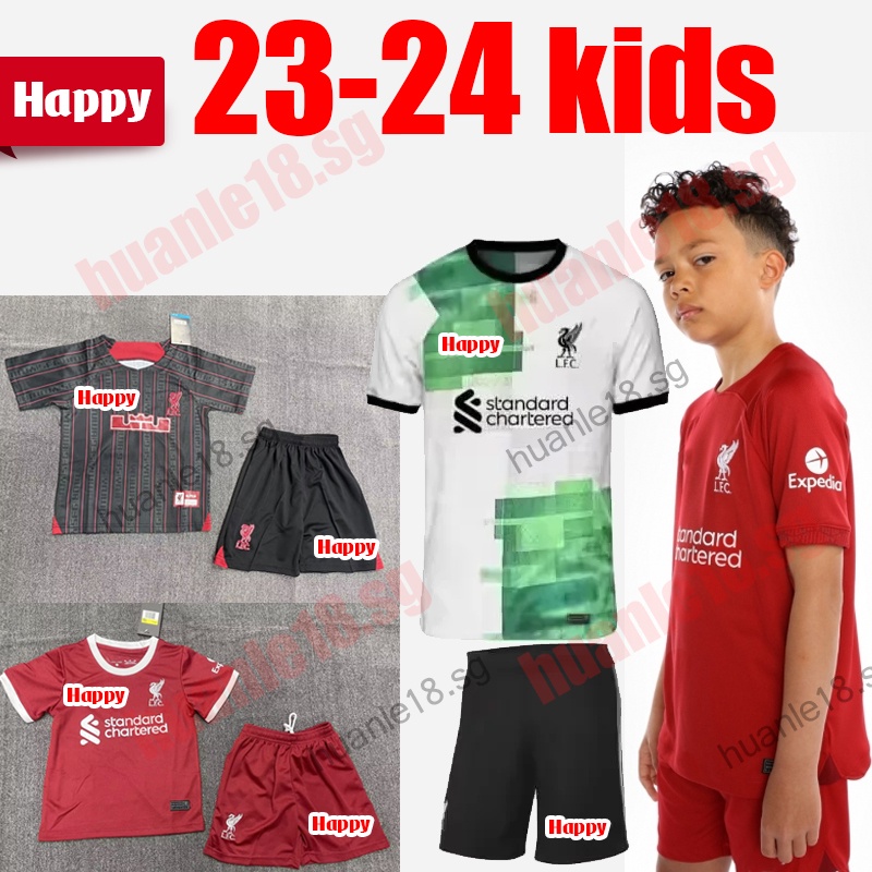 2023-2024 Liverpool Home  Soccer Jersey Red Children's Kids 23-24 LIverpool LFC Away Football Jersey for Kids Top Quality Boys Shorts