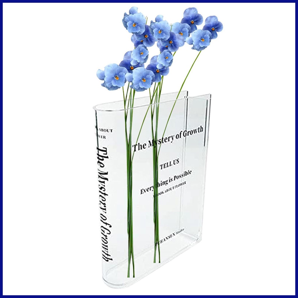 Book Shaped Flower Vase Clear Flower Vase Plant Vases Decorative Modern ...