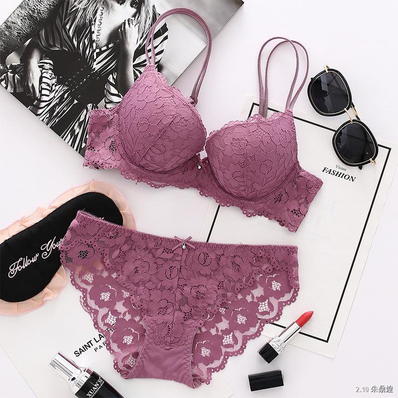 Thickened 8CM Sexy Underwear Set Girls With Steel Ring Flat Breasts Small  Breasts Push-Up Bra Lace Super Thick Women Bra 49