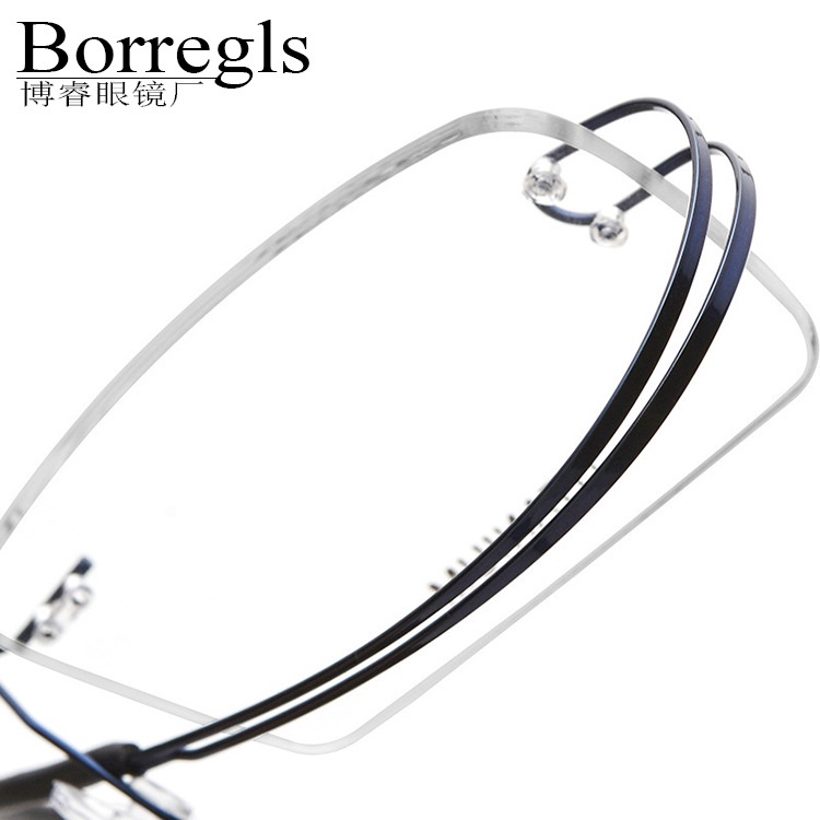 Frameless Glasses Myopia Female Ultra Light Ultra Elastic Titanium Alloy Frame Double Line 