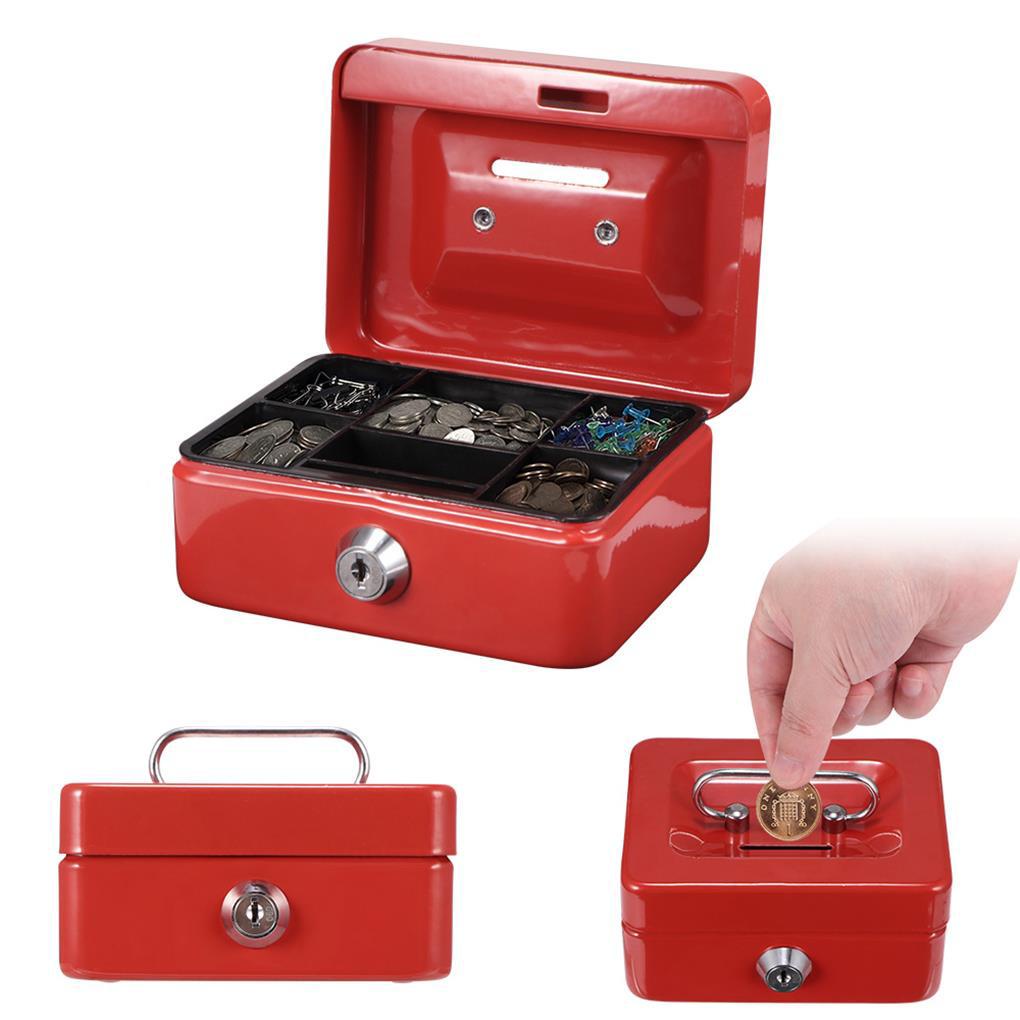 【Choo】Cash Box Money Bank Deposit Steel Tin Security Petty Cash