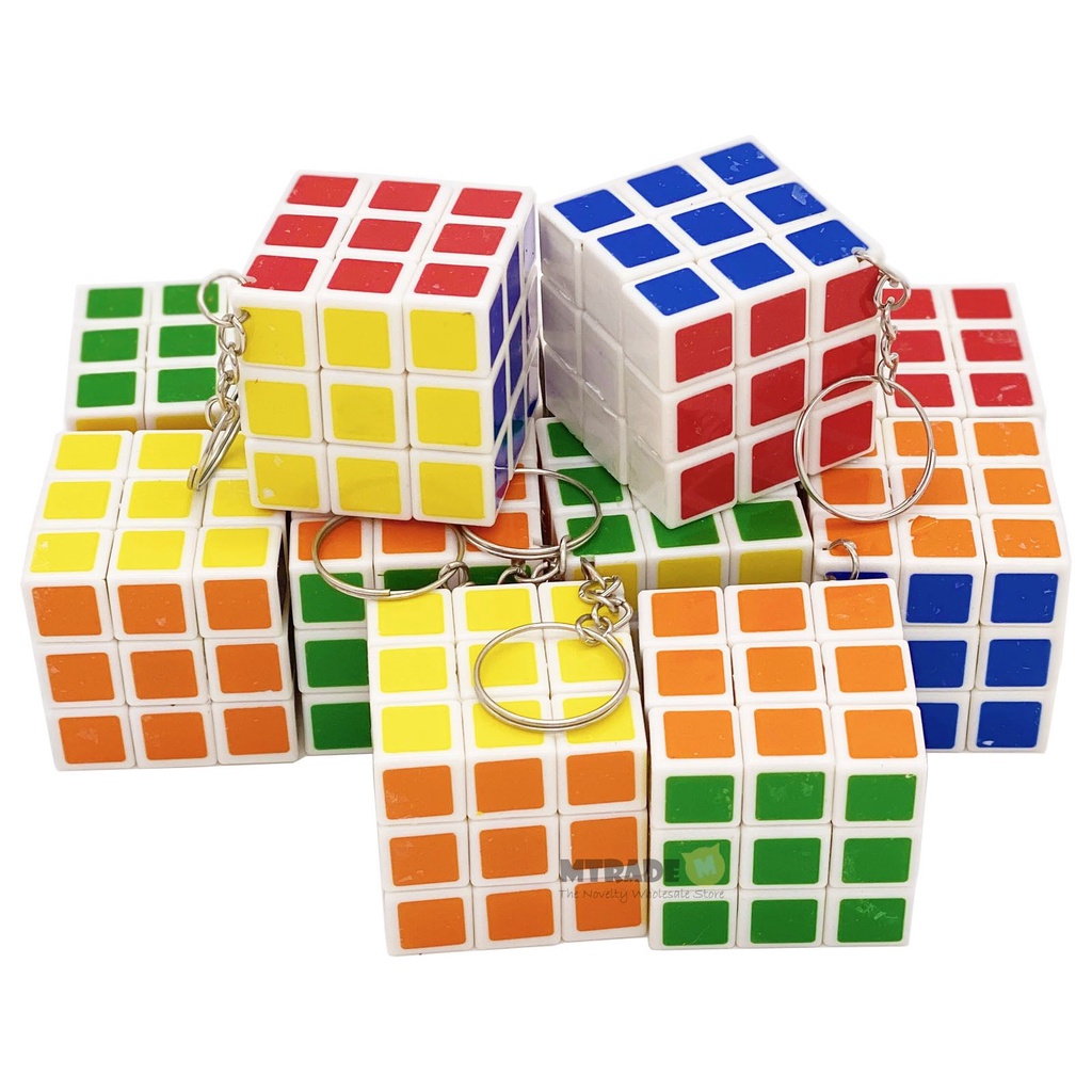 [12 Pcs/Box] 3.5cm Mini Magic Cube Keychain | Shopee Singapore