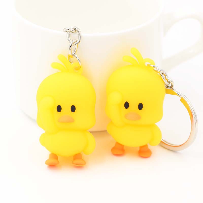 Funny Little Cute Yellow Duck Key Chain Dancing Duck Keychain Pendant