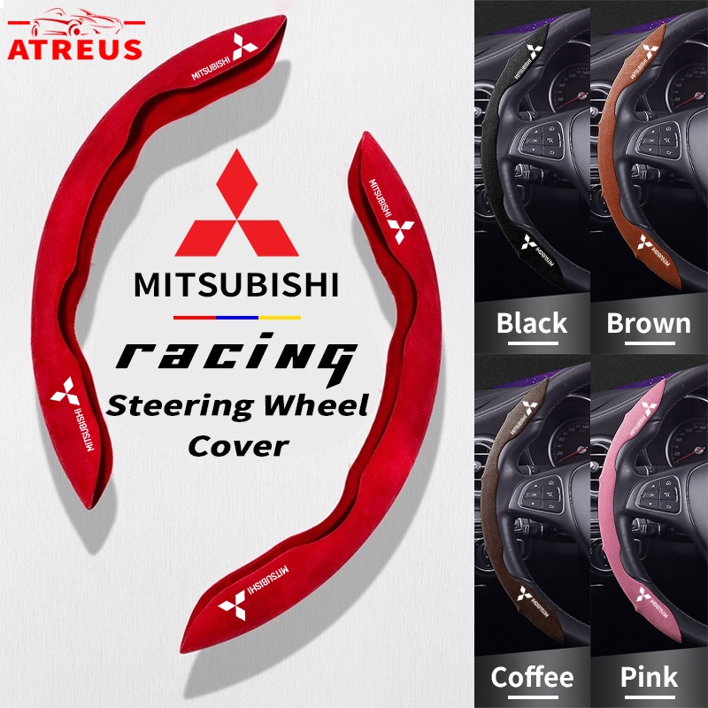 Mitsubishi Car Steering Wheel Protective Cover Racing Suede Steering