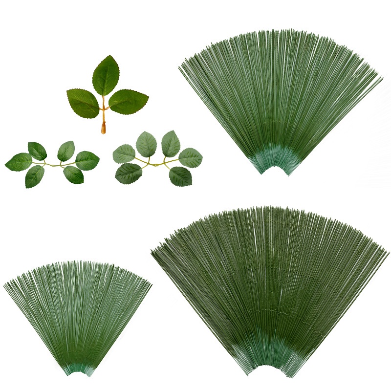 Artificial Green Flower Stem Floral Material Handmade Wire Stem Accessoies Flower Bouquet Craft