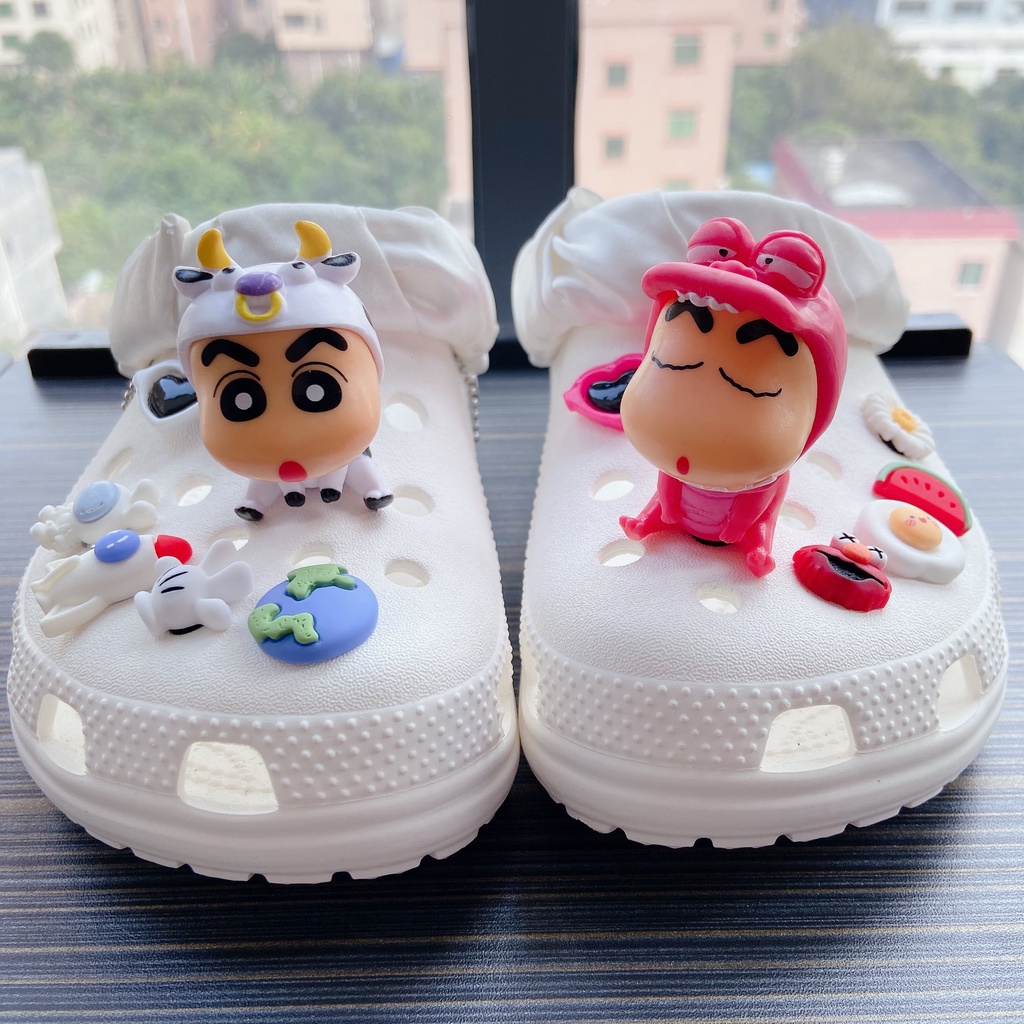 Cow Crayon Shin chan Crocs Jibbitz Set Cute DIY Accessories Shoe Compatible with Crocs Jibbitz Shopee Singapore