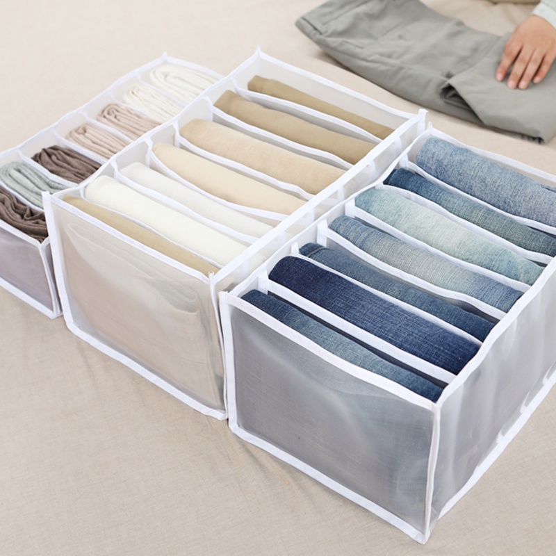 Foldable Jeans Pant Drawer Storage Box / Clothes Mesh Organizer