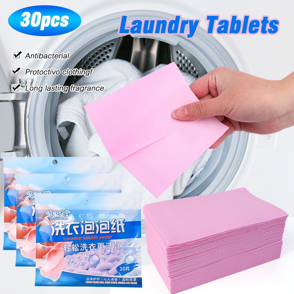 30Pcs Pack Household Stain Remover Laundry Tablets / Pink Concentrated ...