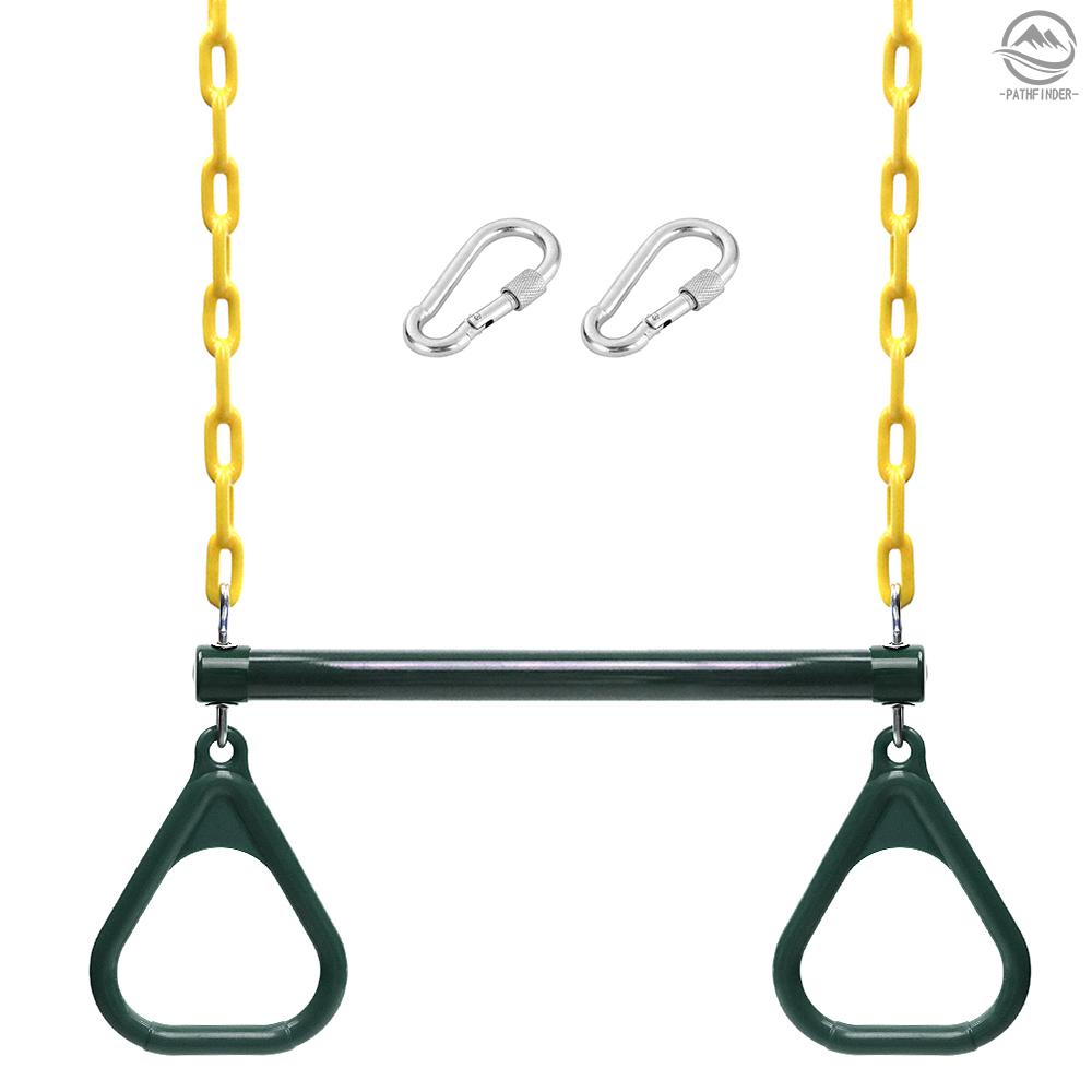 Trapeze Swing Bar and Rings Heavy Duty Playground Swing Set with 47 ...