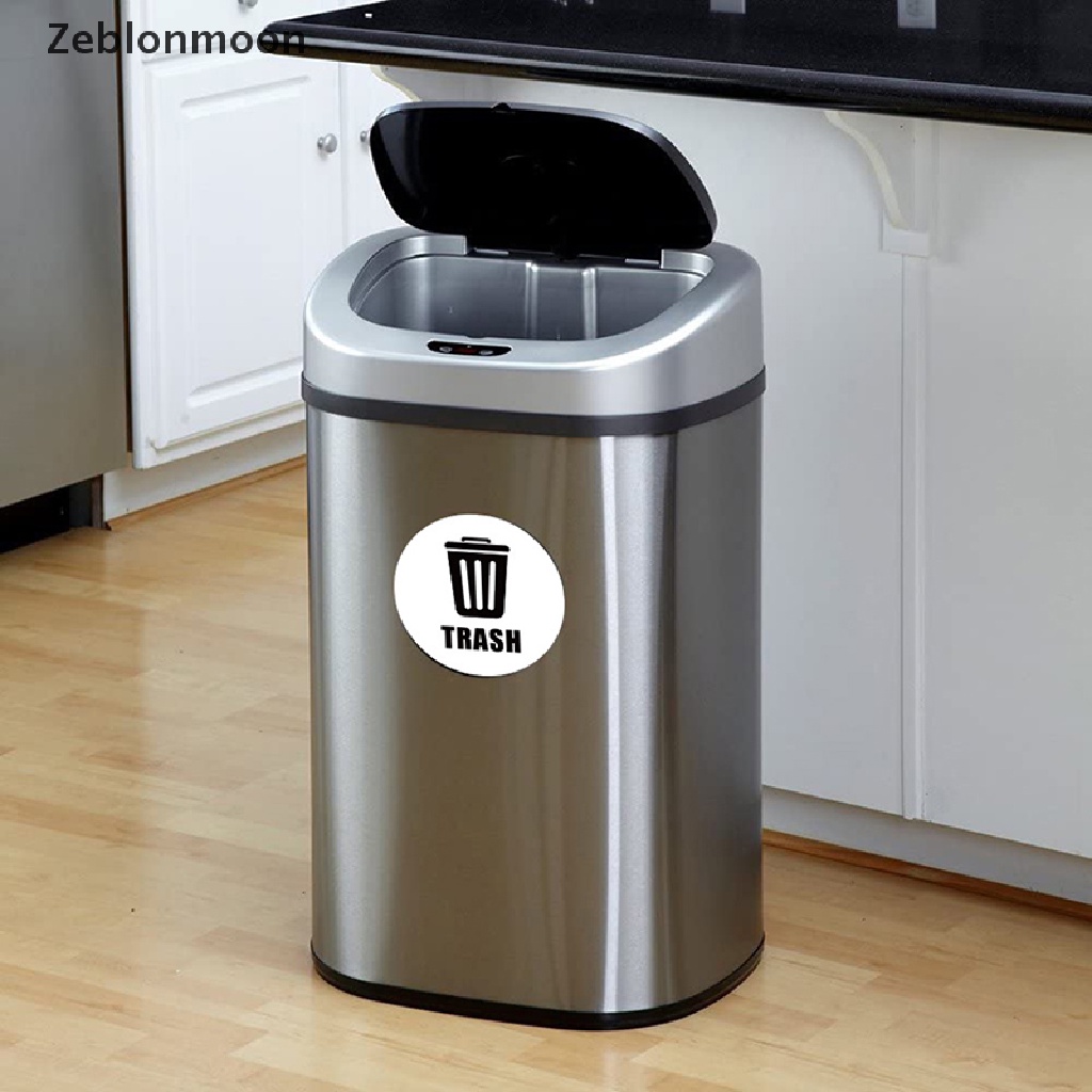 [moon] 6pcs Diameter 5inch PVC Recycle Trash Bin Sticker Vinyl Stickers