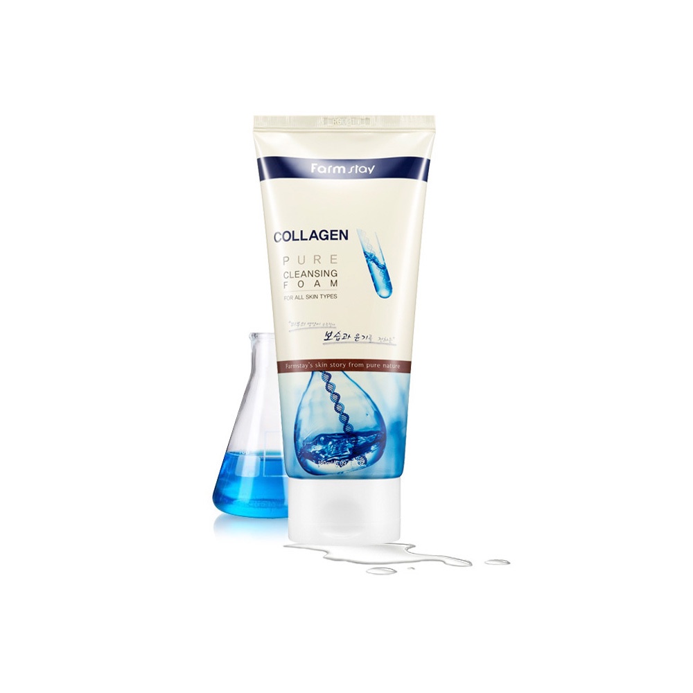 FARMSTAY COLLAGEN PURE CLEANSING FOAM 180ml ★Korea cosmetics ...