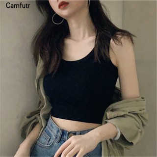 Summer Women Top Sexy Off Shoulder Sleeveless Slimming Pullover Knitted  Crop Tank Top Camisole - AliExpress