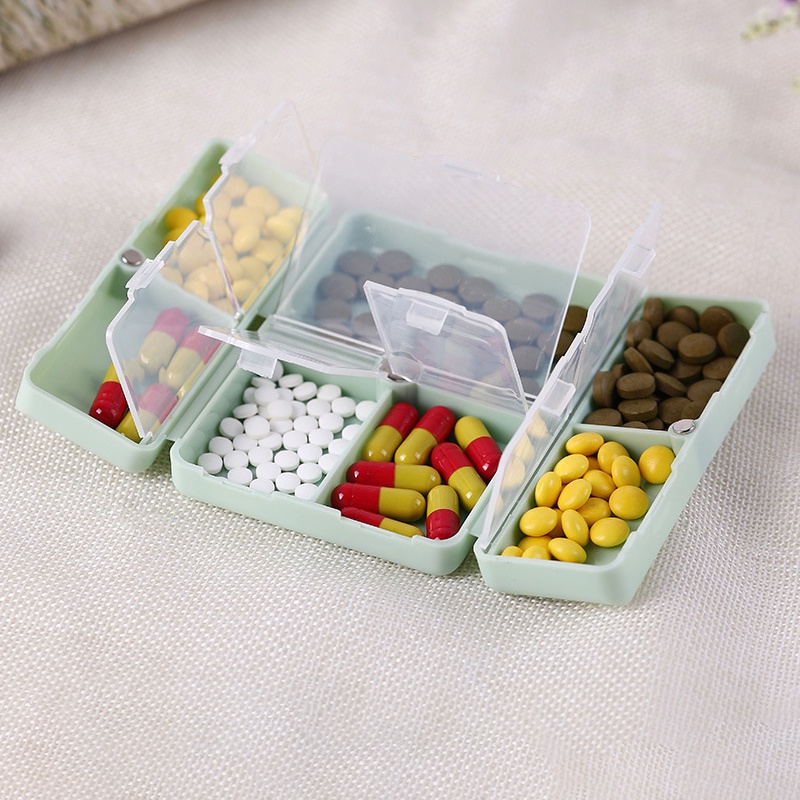 7 Grids Organizer Container For Tablets Travel Pill box With Seal Ring ...