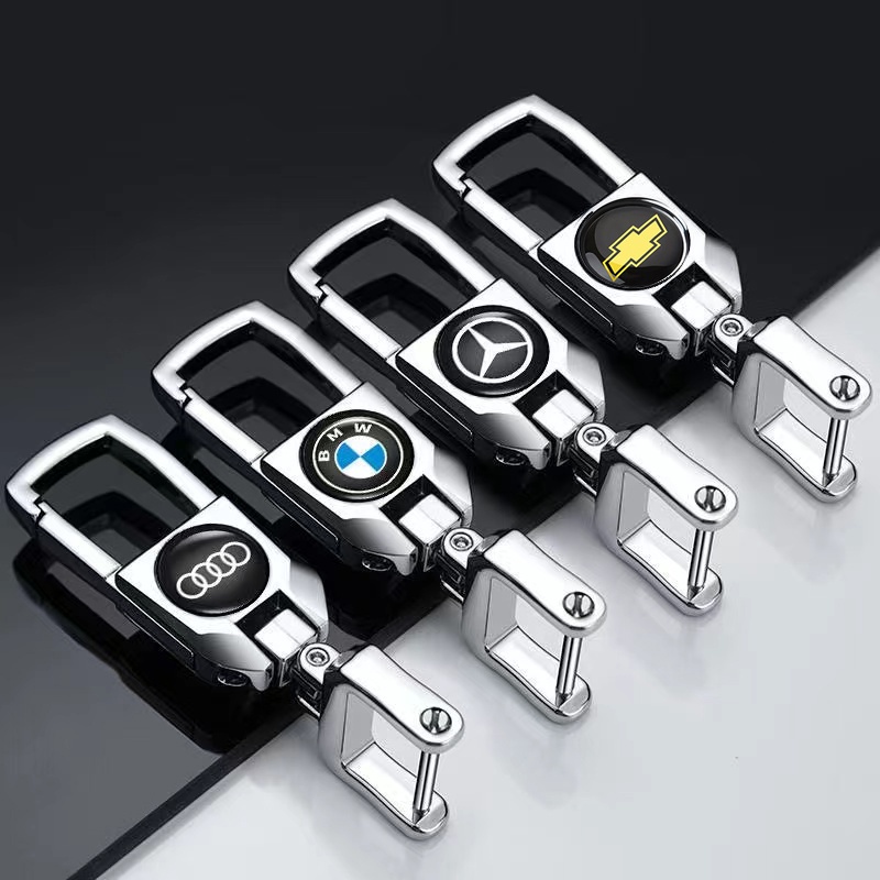 Car key chain Universal 360 ° 3D metal rotating keychain for Car ...