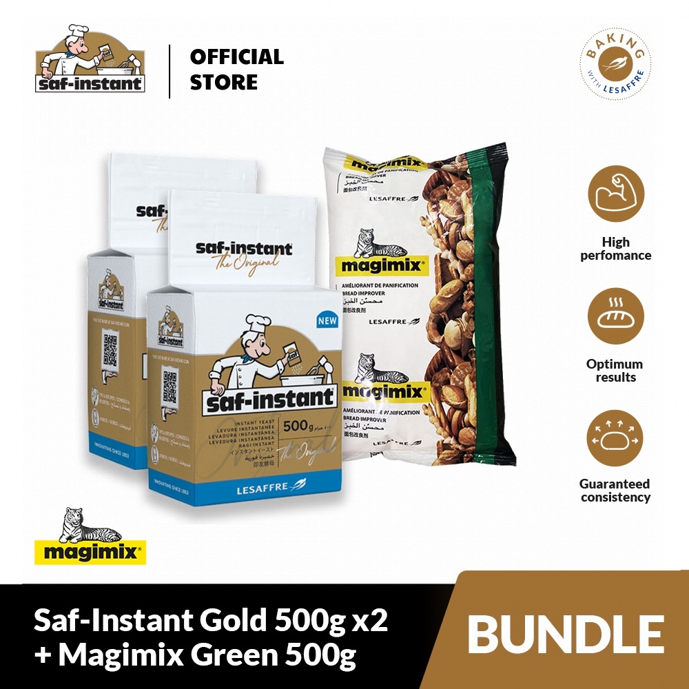 (BUNDLE) Lesaffre Saf-Instant Gold Instant Dry Yeast 500g X2 Plus ...
