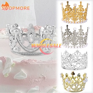 Matte Gold Metal Princess Crown Cake Topper, Wedding Cake Decor 2