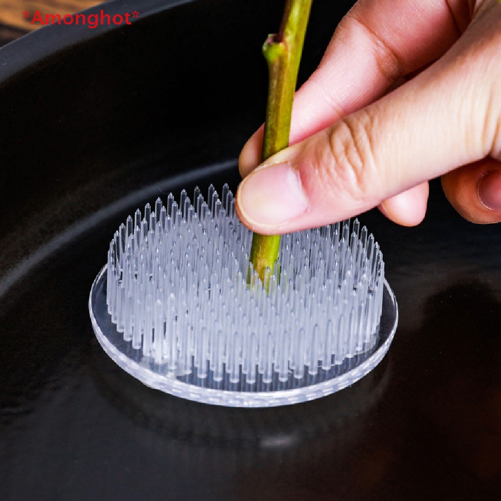 Amonghot> Round Ikebana Kenzan Flower Frog Suction Cup Plastic Flower