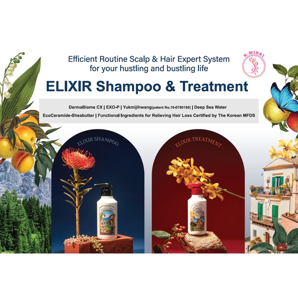 Mojelim Elixir Shampoo/ Treatment/ Powered *FREE Total